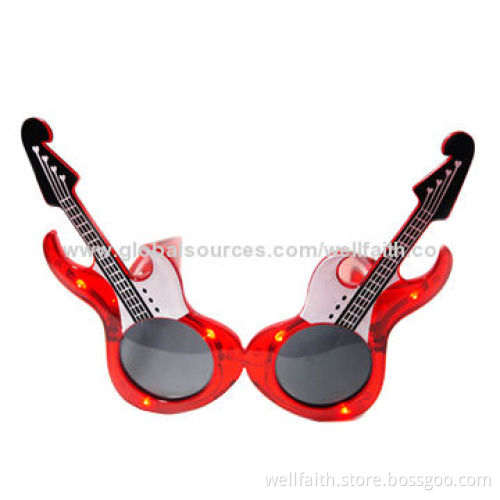 Guitar shaped LED fancy party sunglasses